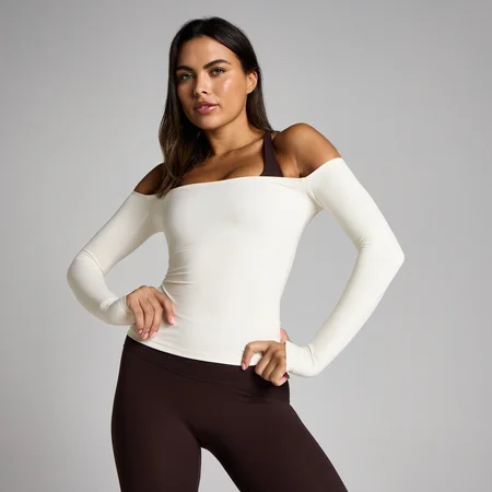 MP Damen Tempo Off The Shoulder LS Top - Vanille
