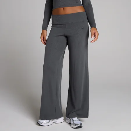 MP Gerippte Wide-Leg-Leggings für Damen – Kräftiges Grau