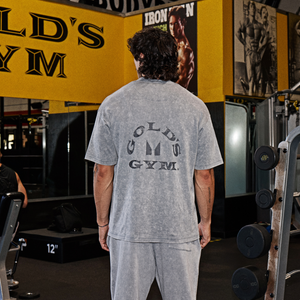 MP X Gold's Herren Washed Graphic Oversized T-Shirt - Steel Blue - Size XS